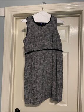 Seraphine Maternity Gray Tweed Layered Midi Dress